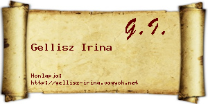 Gellisz Irina névjegykártya